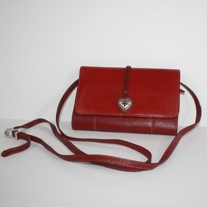 Brighton purse, small, leather, red